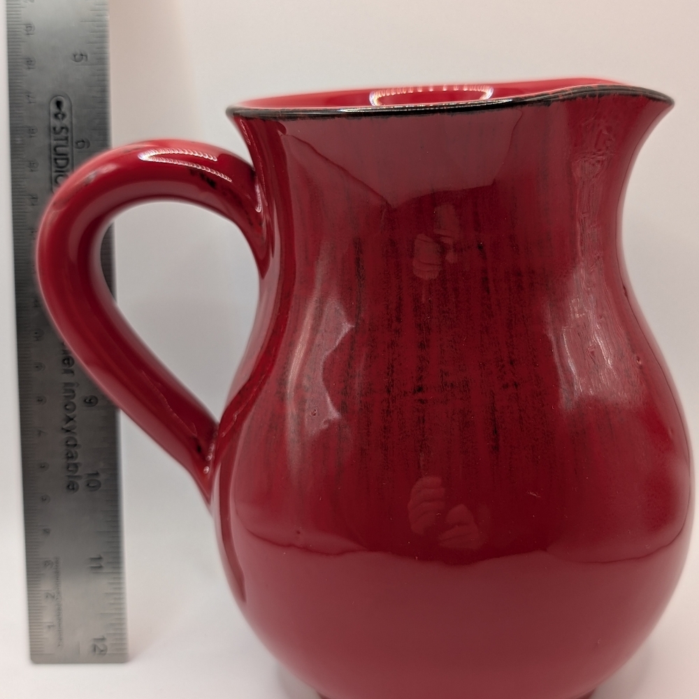 Red Ceramic Pitcher - Picture 7 of 9